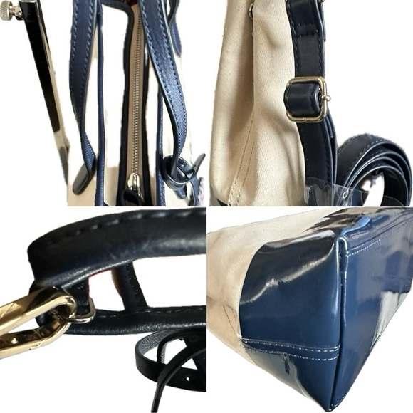 Designer Handbag Kate Spade Rare Patent Canvas Crossbody Tote Bag w/Dust Cover - Picture 6 of 17